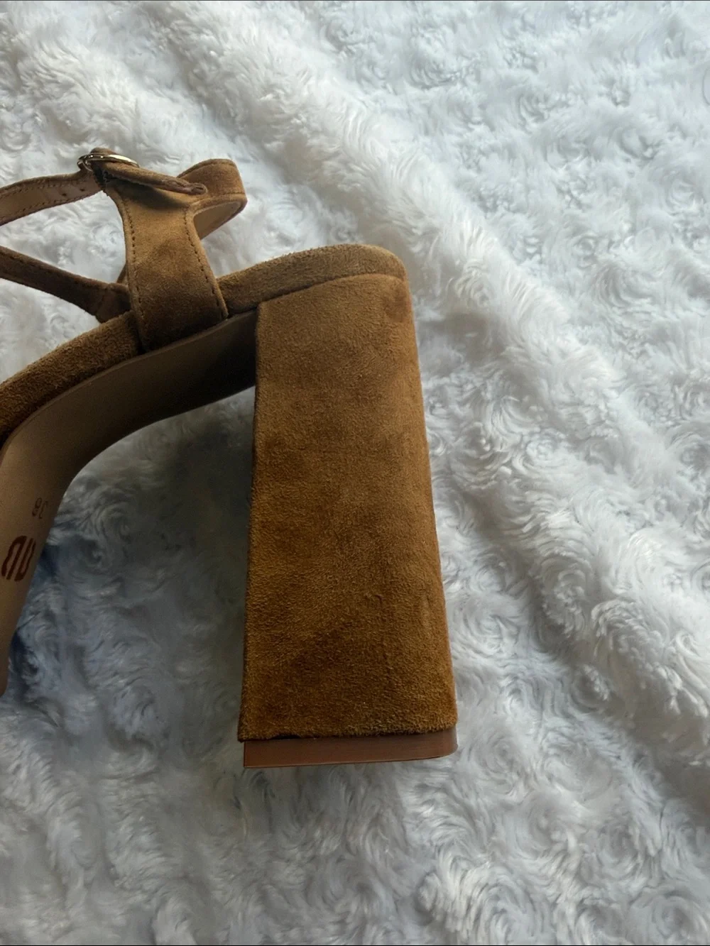 Bibi Lou Suede Platform Sandals in Brown Size 8.